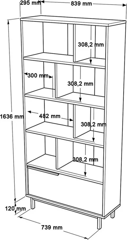Könyvespolc, 83,9 cm – On4-S