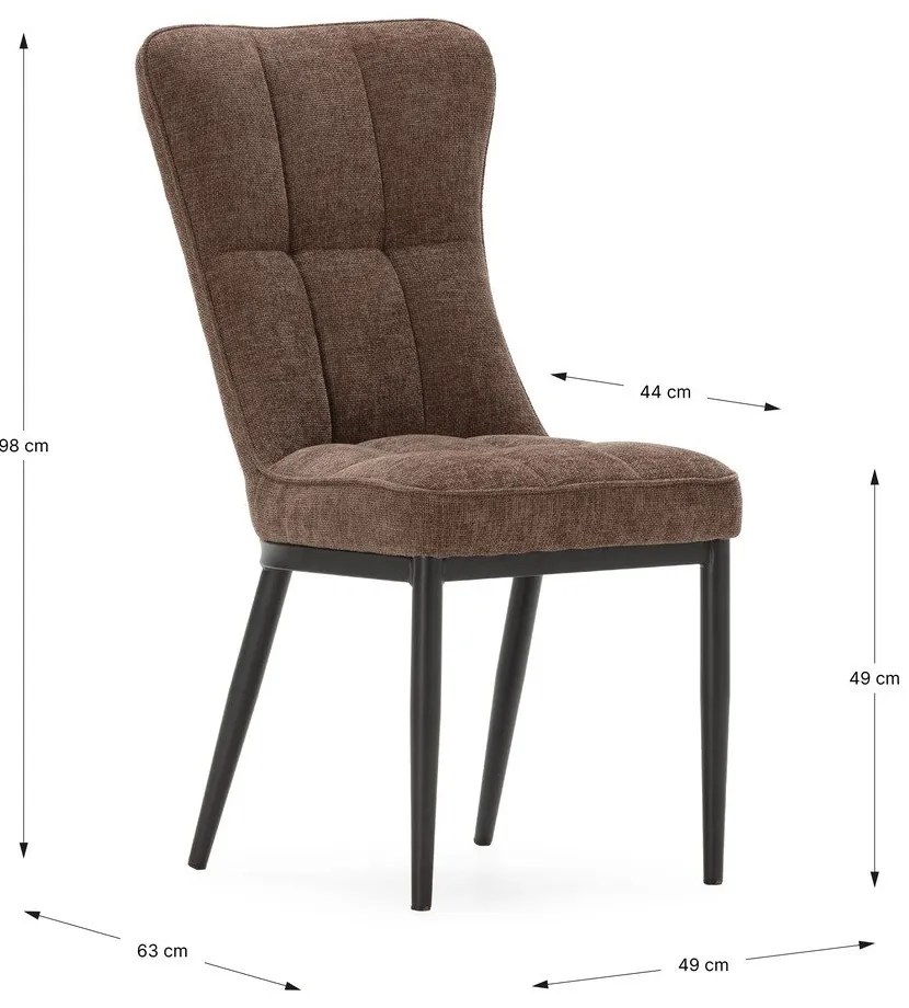Barna étkezőszék szett 2 db-os Damon – Marckeric