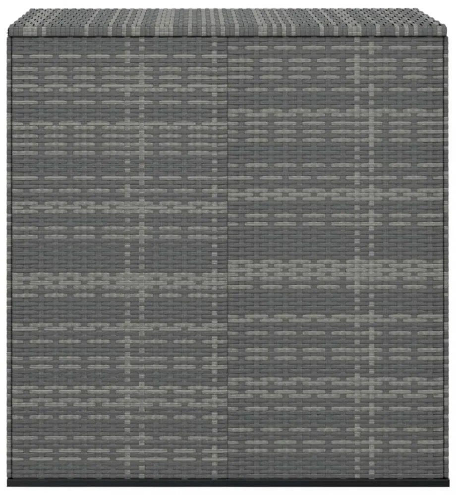 szürke polyrattan kerti párnatartó doboz 100 x 49 x 103,5 cm