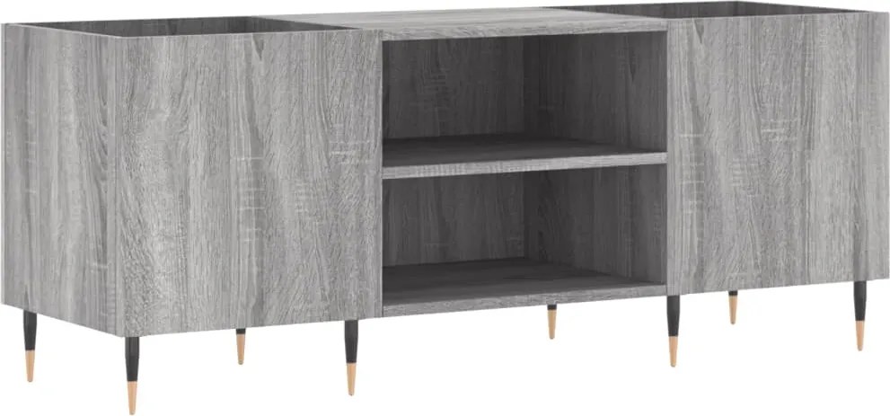 vidaXL szürke sonoma színű szerelt fa hanglemezszekrény 121x38x48 cm