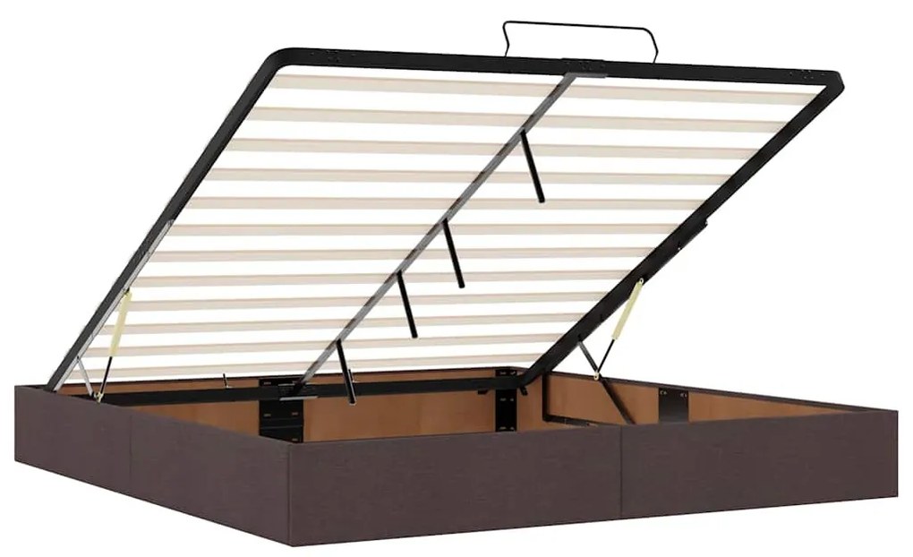 Oszmán ágykeret matraccal sötétbarna 160x200cm szövet