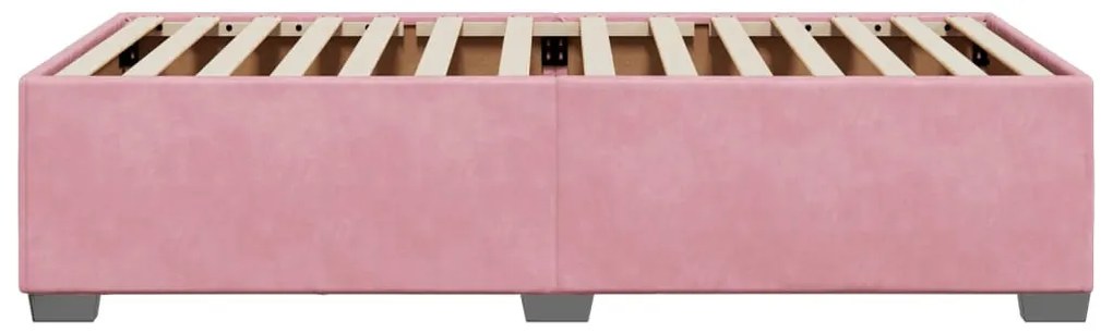 rózsaszín bársony ágykeret 80 x 200 cm