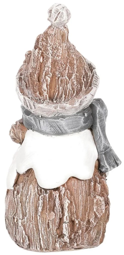 Hóember karácsonyi dekoráció, polirezin, 15 cm