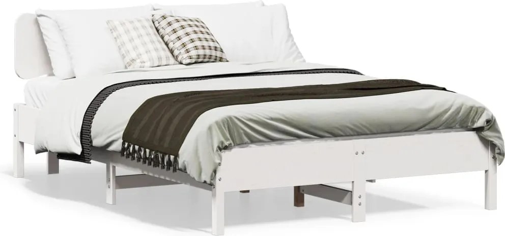vidaXL fehér tömör fenyőfa ágy matrac nélkül 150 x 200 cm