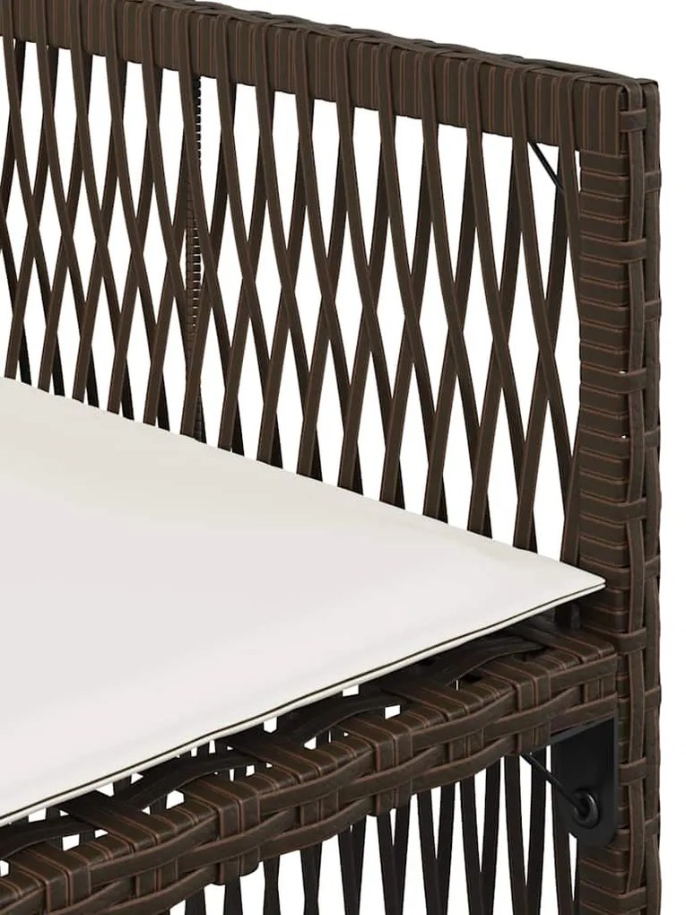 4 db barna polyrattan kerti szék párnával