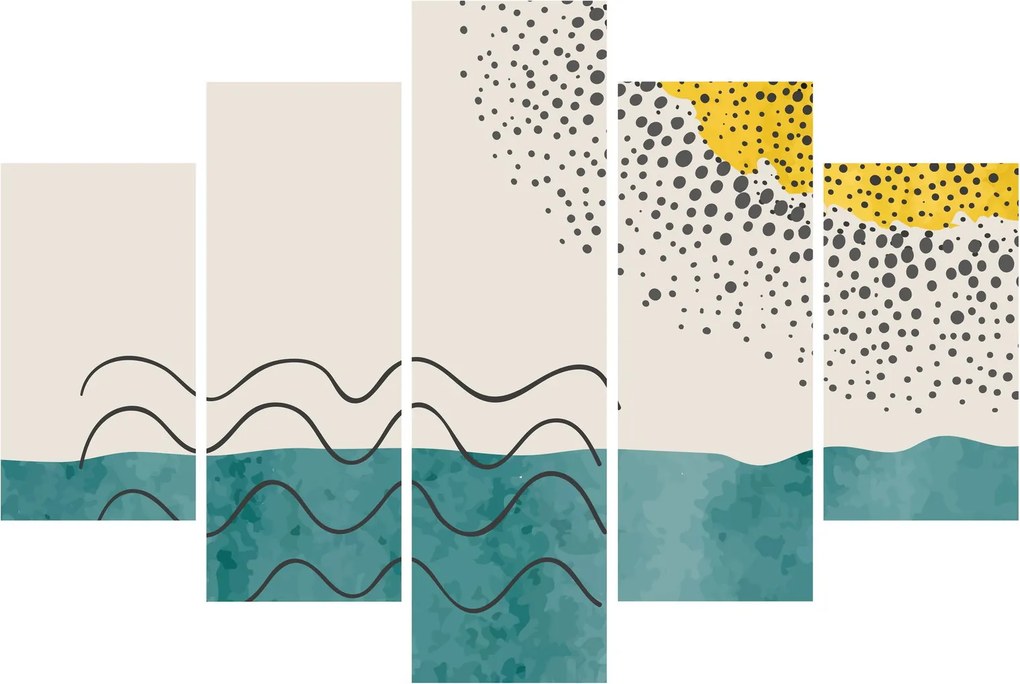 Kép - Absztrakt festmény a strandról N⁰1 (150x105 cm)