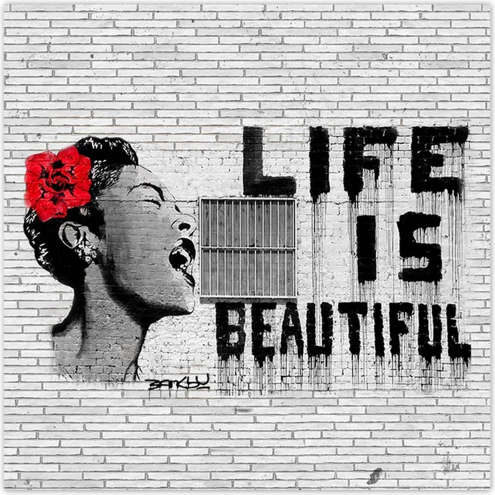 Poszterek 100x100 Banksy Life is beautiful