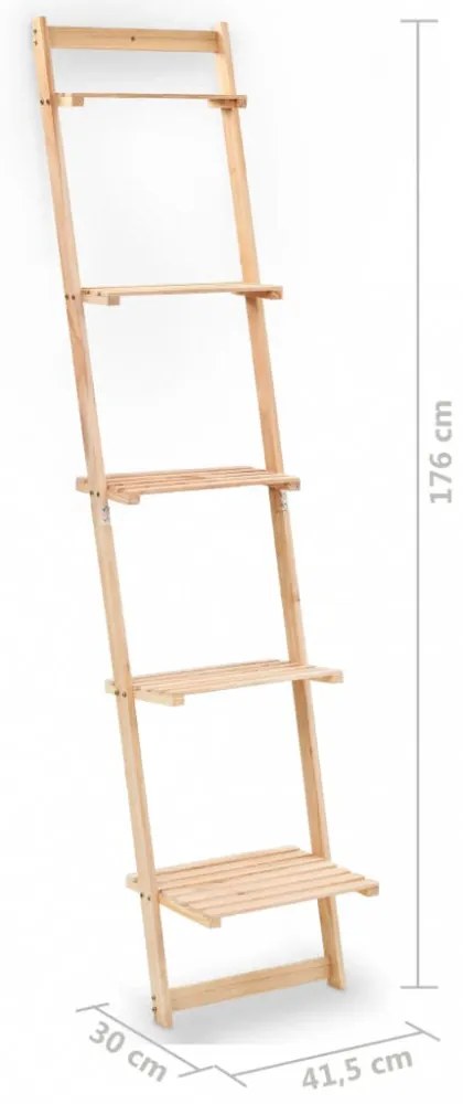 cédrusfa létra fali polc 41,5 x 30 x 176 cm