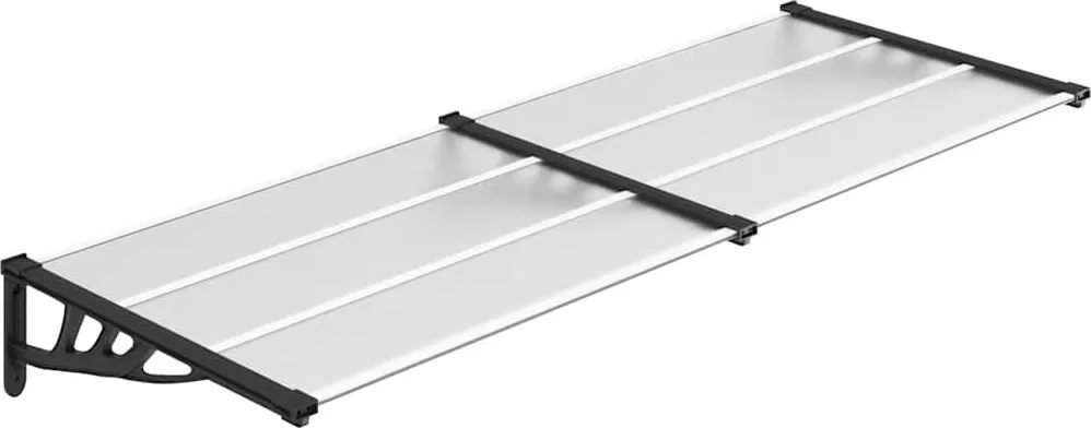 vidaXL fekete és átlátszó polikarbonát ajtóelőtető 239 x 90 cm