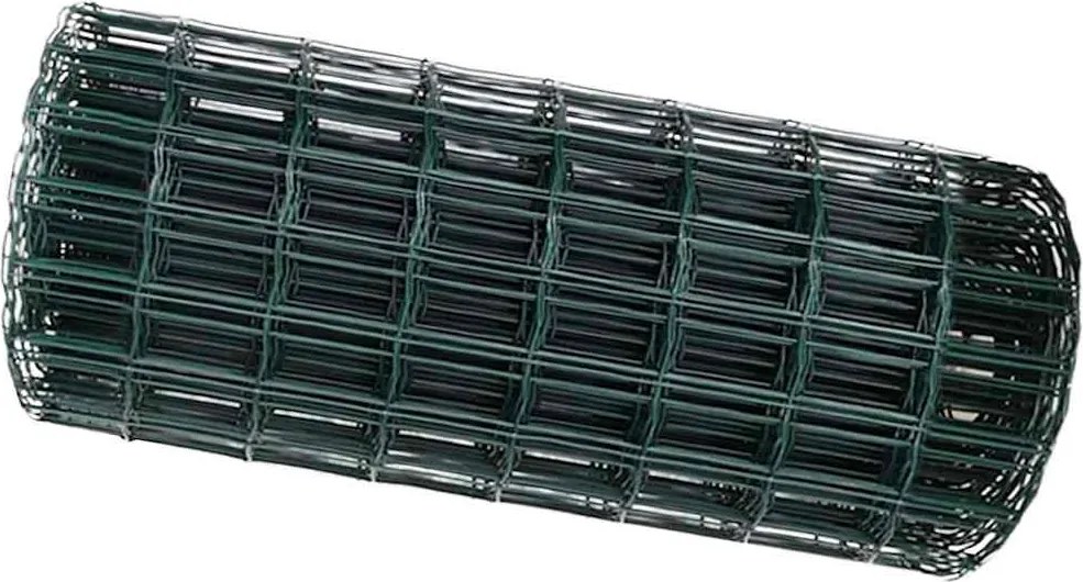 vidaXL Európai Kerítés Zöld 0,4 x 10 m PVC-bevonatú vas