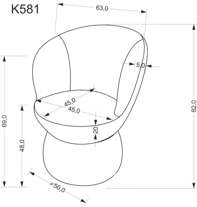 K-581 forgatható étkezőszék bézs