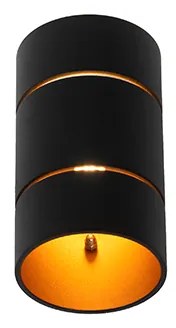 Modern fali lámpa fekete aranyszínű belsővel - Pia