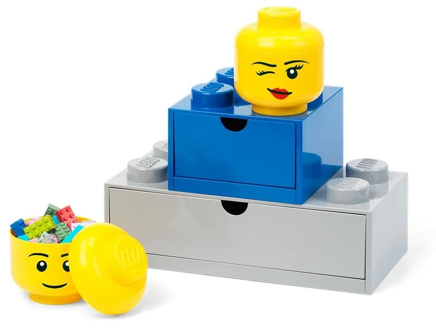 Sárga fej alakú tárolódoboz, fiú, 10,5 x 10,6 x 12 cm - LEGO®