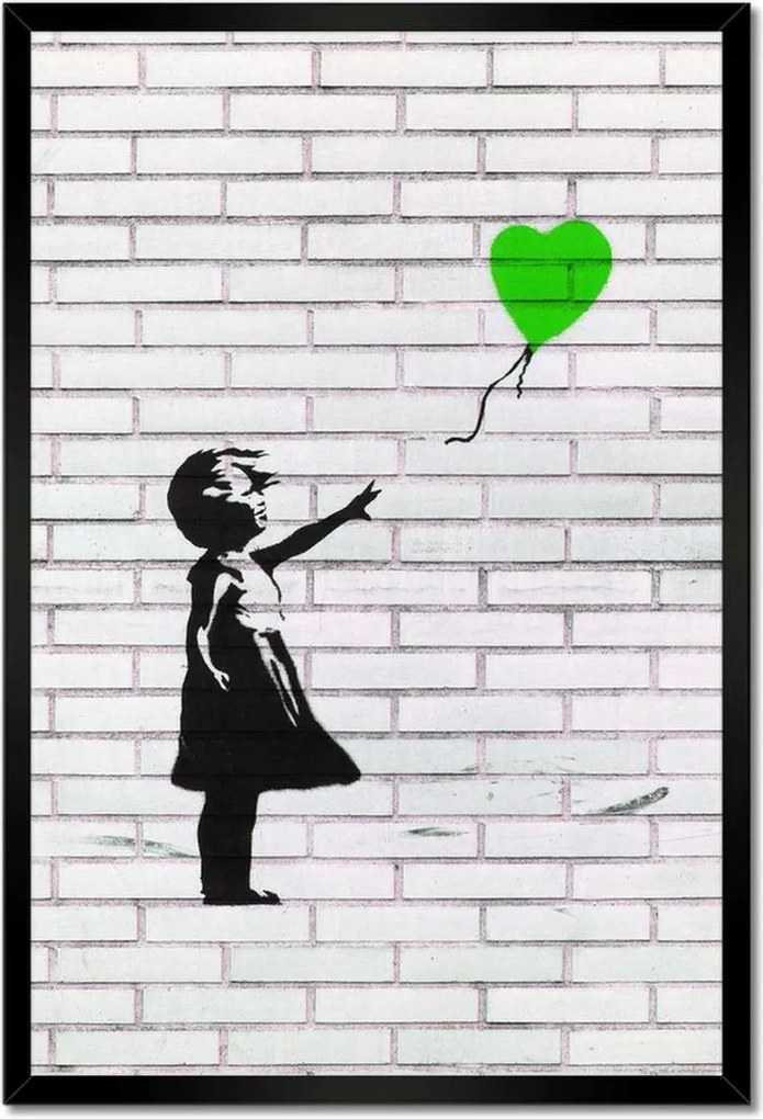 Poszterek keretben 40x60 Banksy Graffiti Léggömb