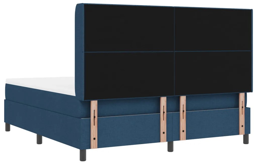 Boxspring Ágy Mattal és LED Kék 180x200 cm Szövet