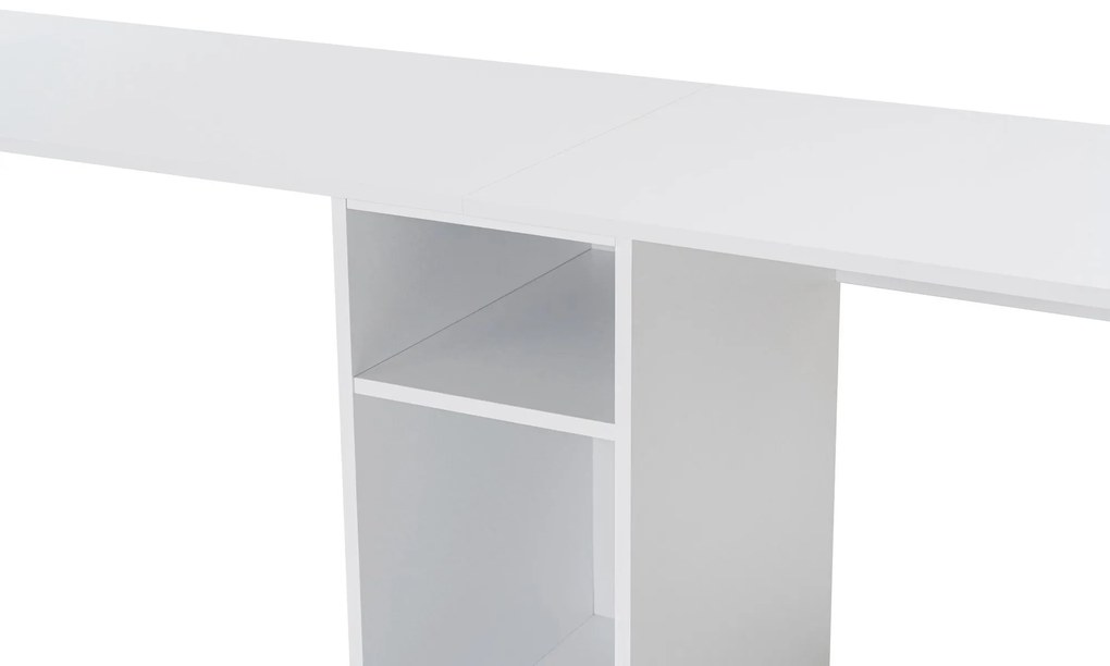 Íróasztal Twin Study Desk - Fehér, Arany