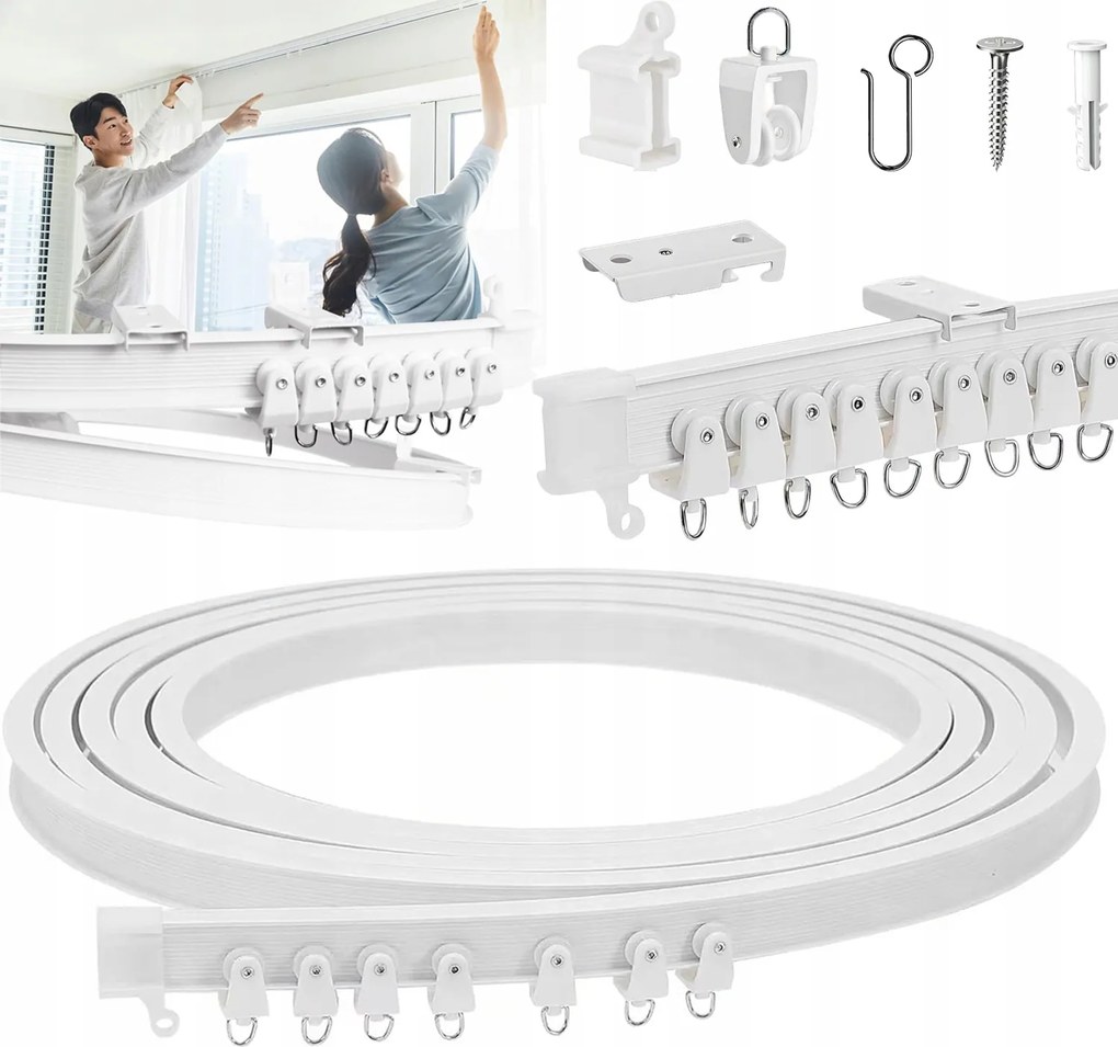 Rugalmas Sín Mennyezeti Függönyökhöz Ívelt Rúd Függönykarnishoz