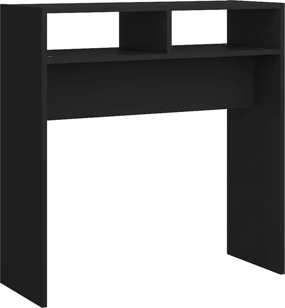 vidaXL fekete szerelt fa tálalóasztal 78 x 30 x 80 cm