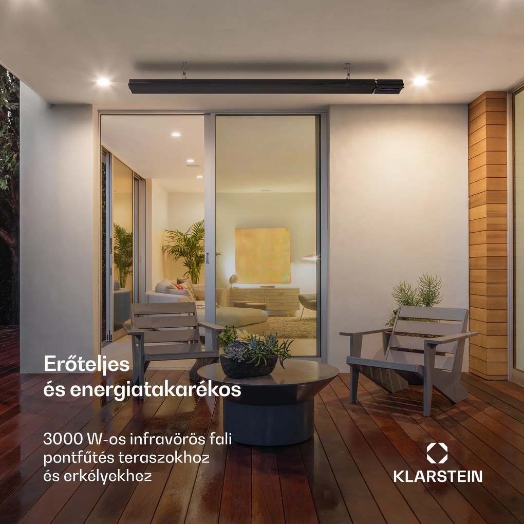 Blumfeldt Cosmic Beam Smart 30, infravörös hősugárzó, 3000 W, vezérlés applikáción keresztül, fekete