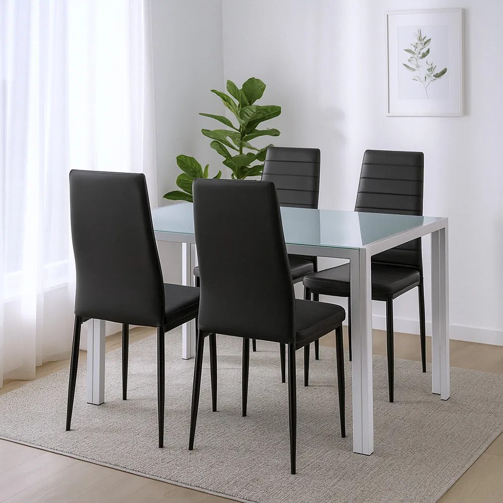 Liana 4+1 étkező garnitúra fekete