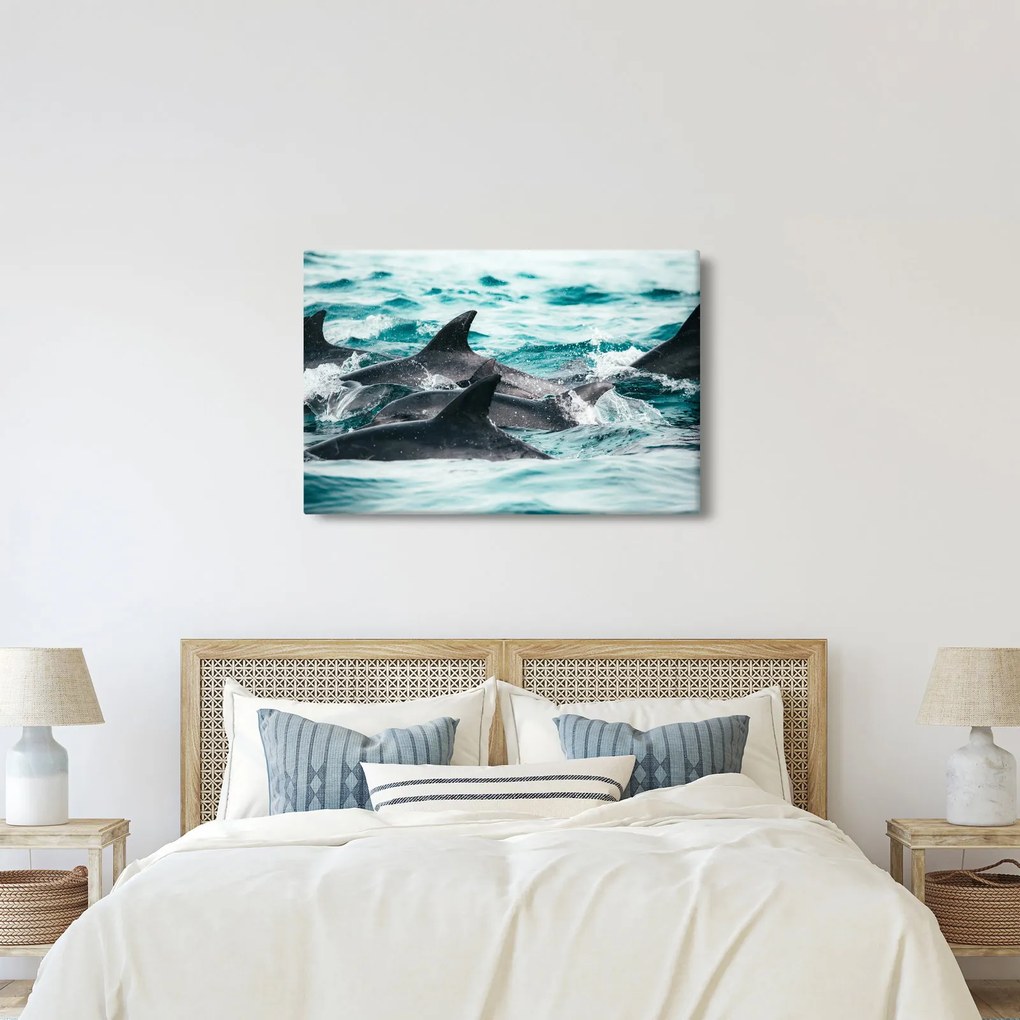 Kép - Delfinek az óceánban (90x60 cm)