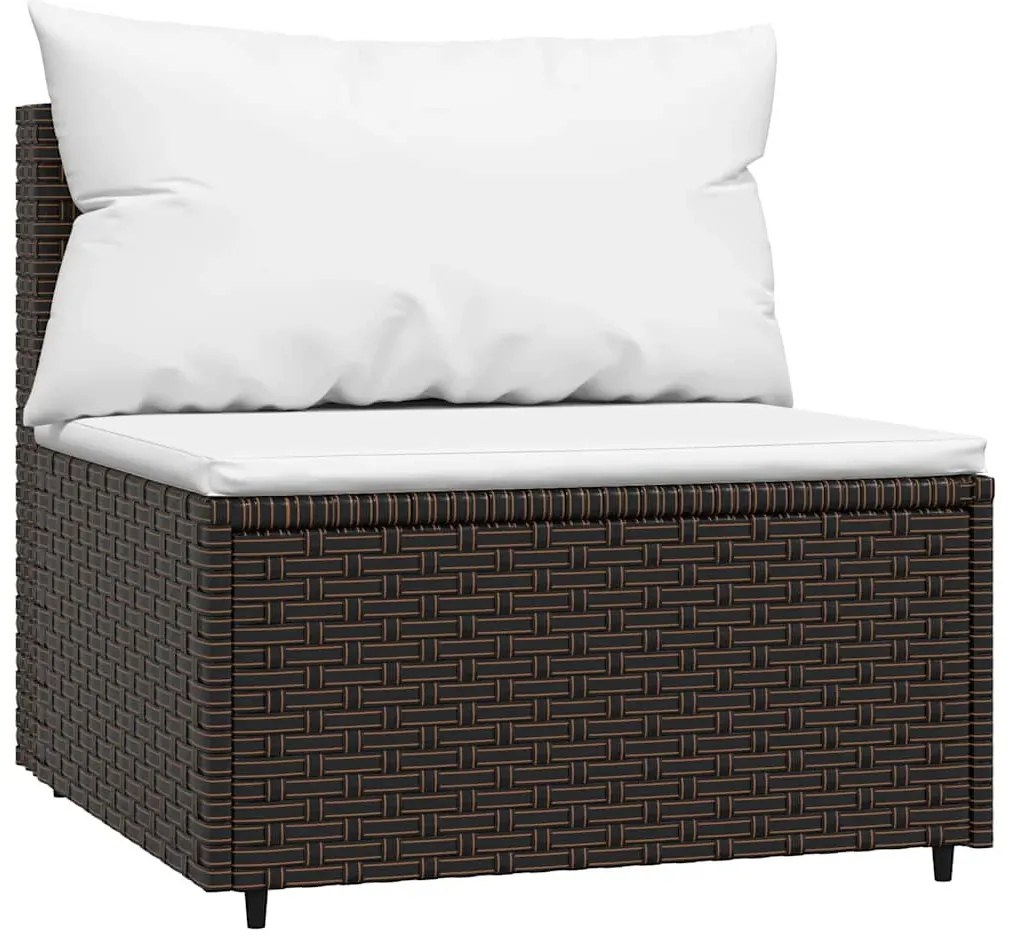 4 részes barna polyrattan kerti ülőgarnitúra párnákkal