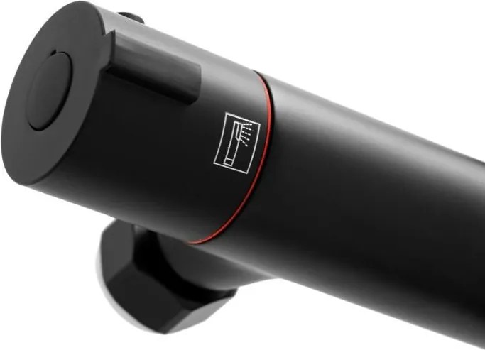 Erga Bergen Therm, zuhanygarnitúra termosztatikus csapteleppel és esőfejjel 25cm, fekete matt, ERG-YKA-BP.BERGEN-THERM-25-BLK