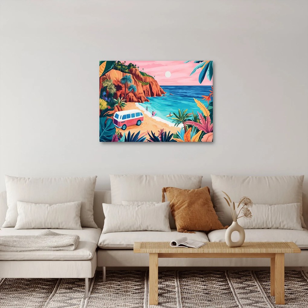 Kép - Lakóautó az óceánnál (70x50 cm)