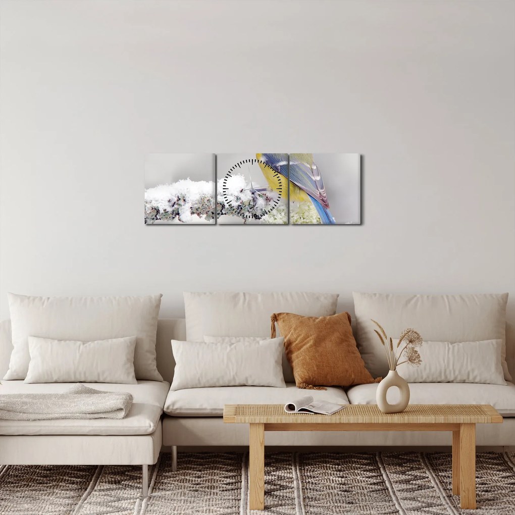 Kép - Cinege (órával) (90x30 cm)