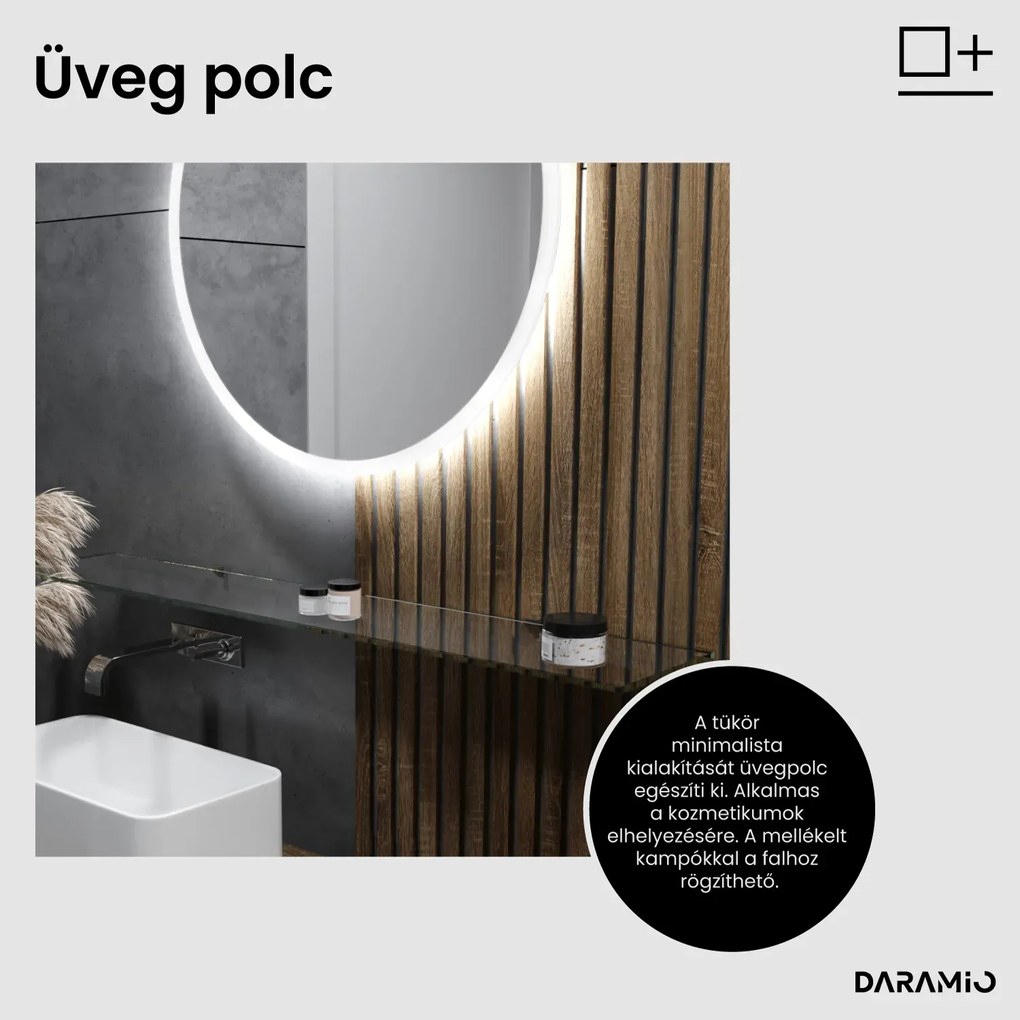 Kerek tükör LED világítással E1