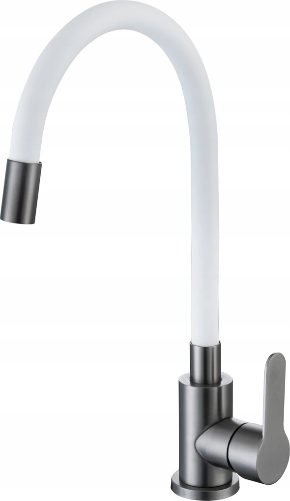 Fehér Melanstar Álló Pvd Grafit Konyhai Csaptelep Rugalmas Kifolyócsővel
