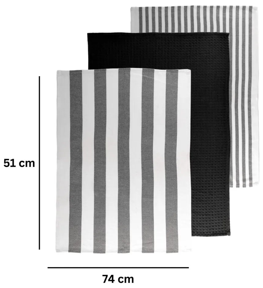 Pamut konyharuha szett 3 db-os 51x74 cm Marra – Tiseco Home Studio