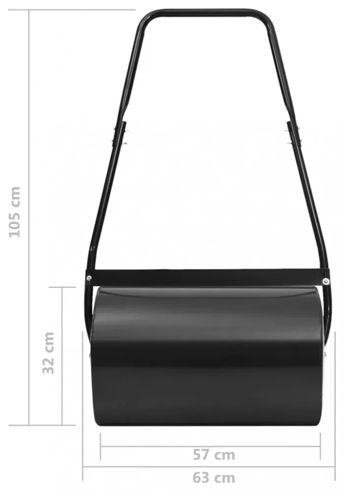 fekete gyephenger 63 cm 50 L