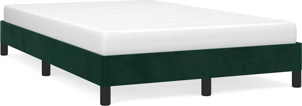 vidaXL sötétzöld bársony ágykeret matrac nélkül 120 x 200 cm