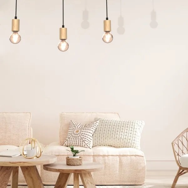 Felületre szerelhető csillár VIGA 3xE27/60W/230V fa