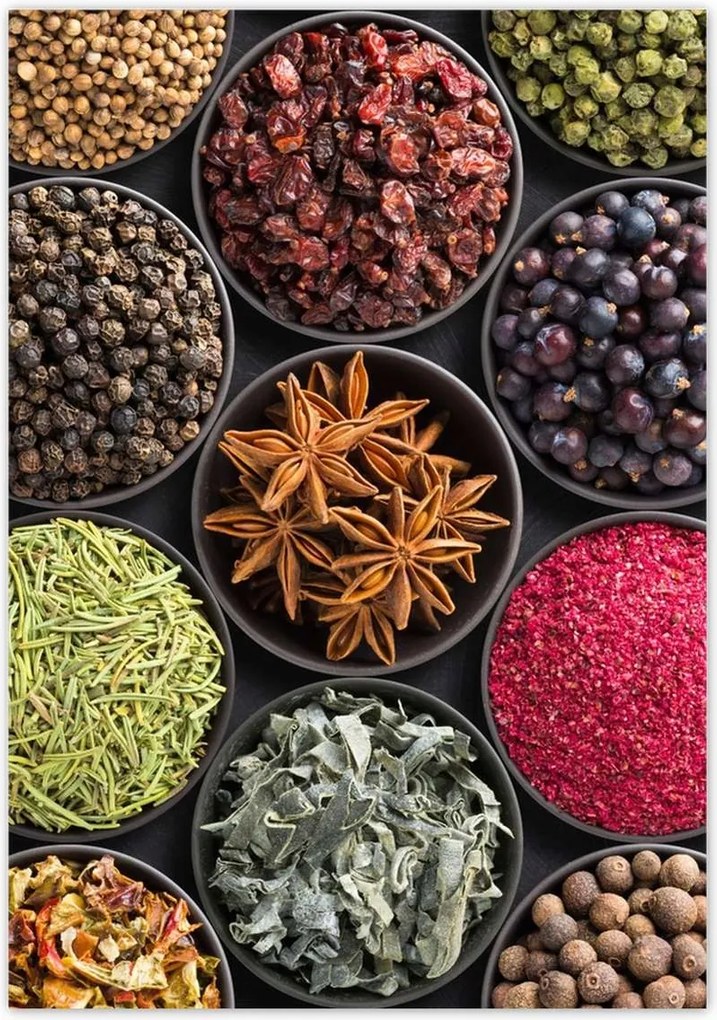 Poszterek A1 Pion Fűszertartó tálak gyógynövények