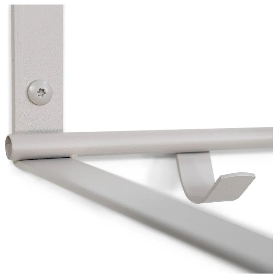 Szürkésbarna fém fali fogas polccal 100 cm Rex – Spinder Design