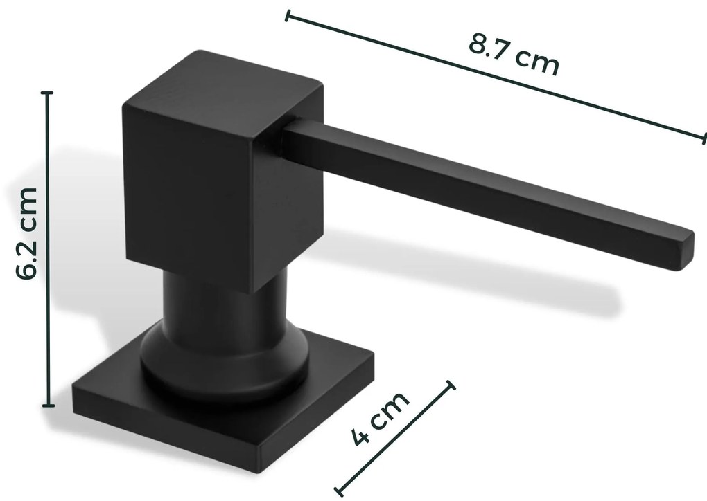 Mosogató Quality Quatro, mosogatószer adagoló mosogatóhoz 400ml, matt fekete, SKQ-DOK-BK