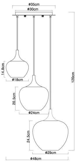 Globo 15548-3HW - Csillár zsinóron MAXY 3xE27/40W/230V fehér