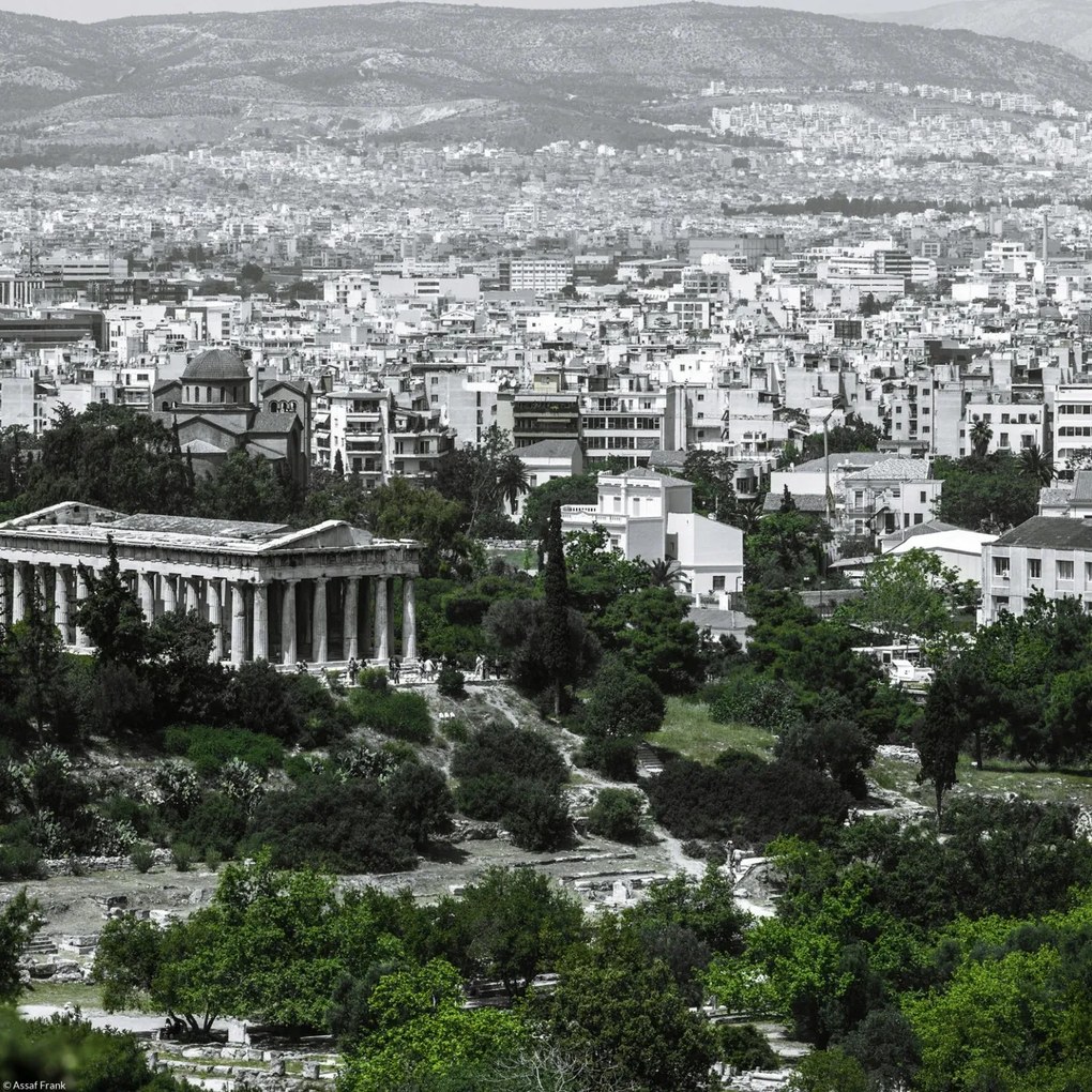 Poszter 30x30cm Kilátás Héphaisztosz templomára, Assaf Frank