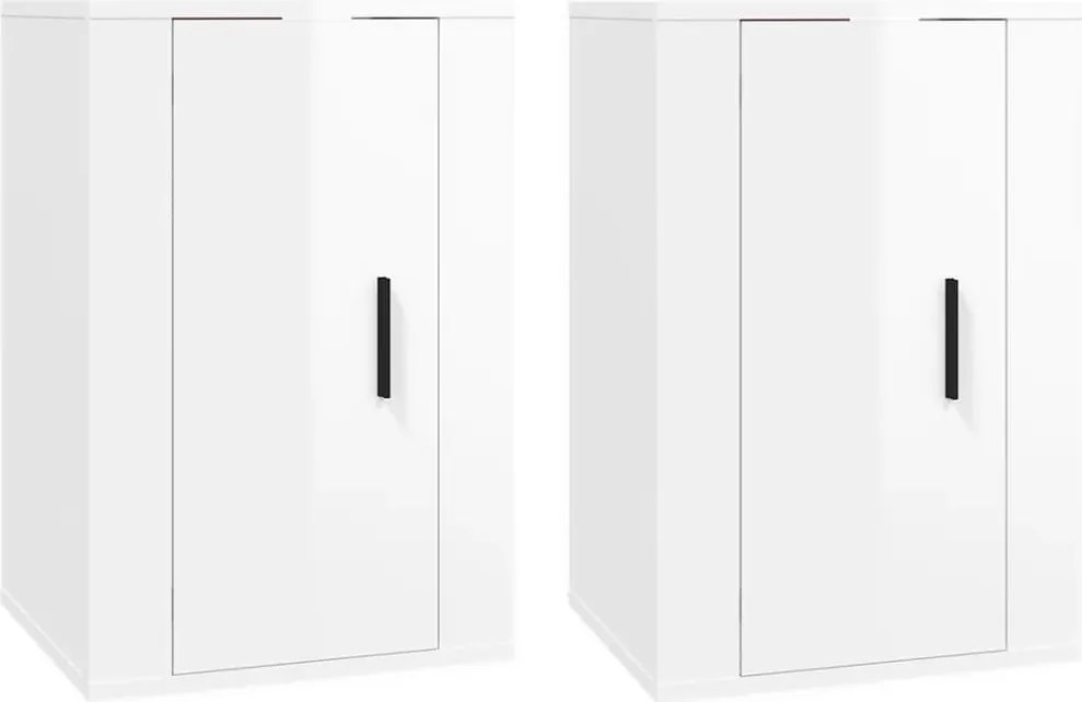 vidaXL 2 db magasfényű fehér fali TV-szekrény 40x34,5x60 cm