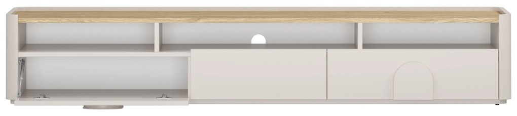 Amilio TV-szekrény 200 cm fiókos - kasmír / olajozott tölgy / kasmír fogantyú