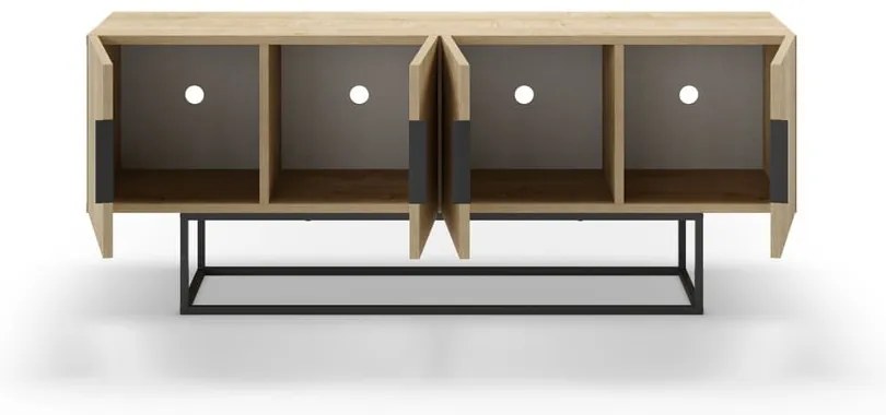 Natúr színű TV-állvány tölgyfa dekorral 140x55 cm Titan – Marckeric