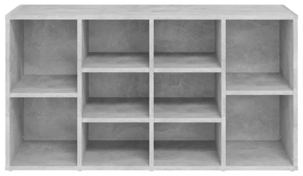betonszürke szerelt fa cipőtároló pad 103 x 30 x 54,5 cm