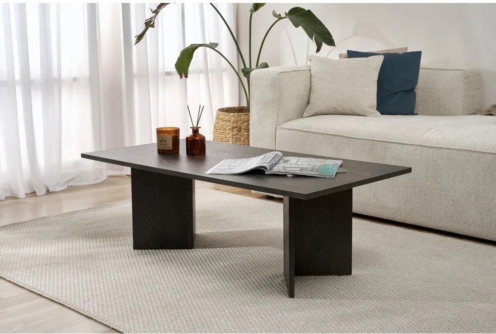 Fekete matt dohányzóasztal 60x119 cm Sabin – Kalune Design