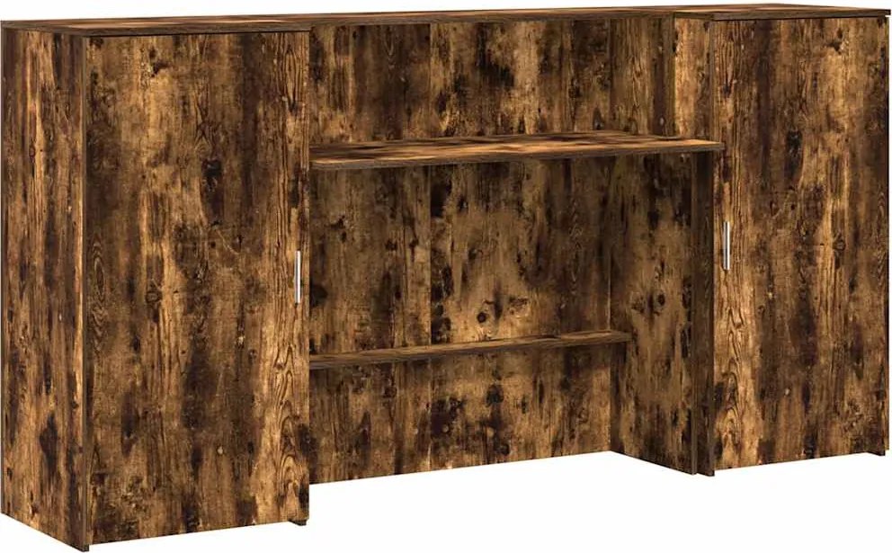 vidaXL recepciós pult füstös tölgy 200x50x103,5 cm szerelt fa