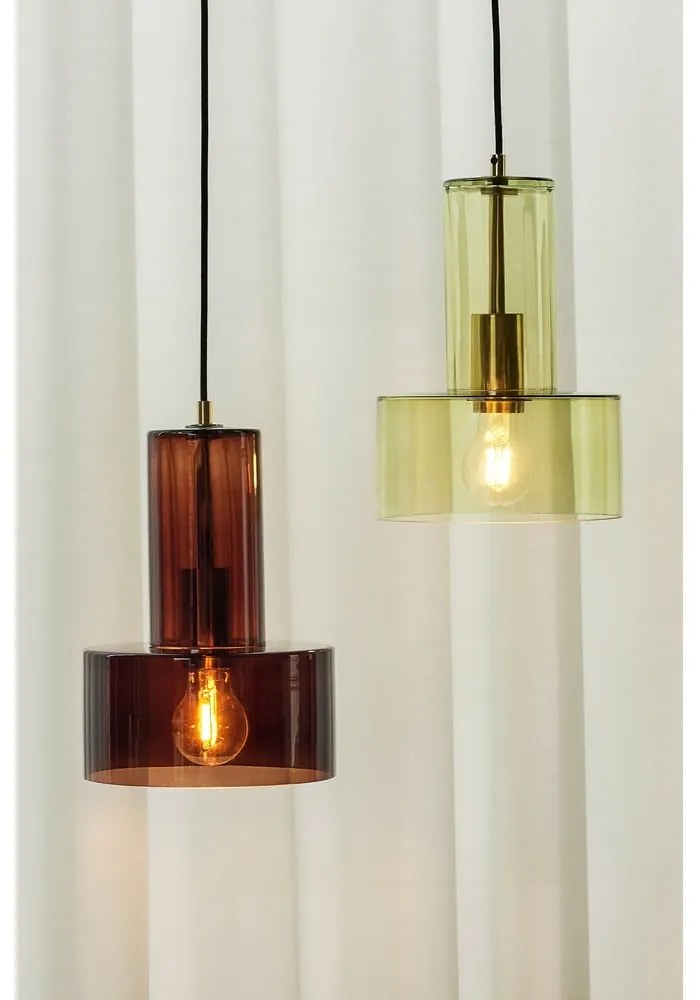 Zöld üveg függőlámpa ø 20 cm Ripple – Hübsch