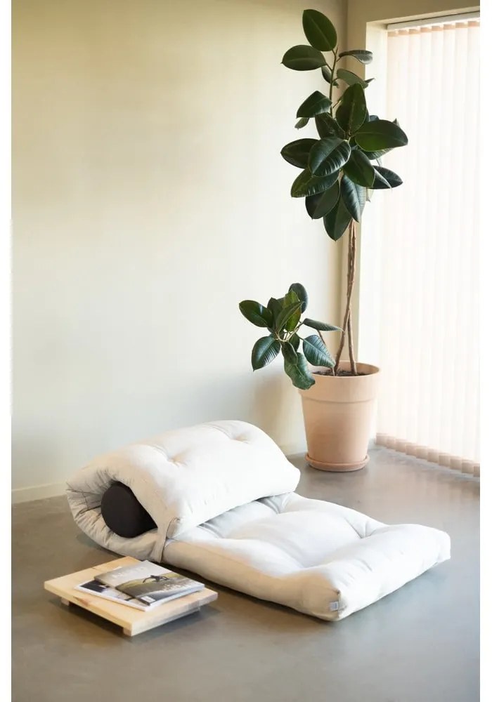 Szürkésbézs futon matrac 70x200 cm Wrap Linen Beige/Dark Grey – Karup Design