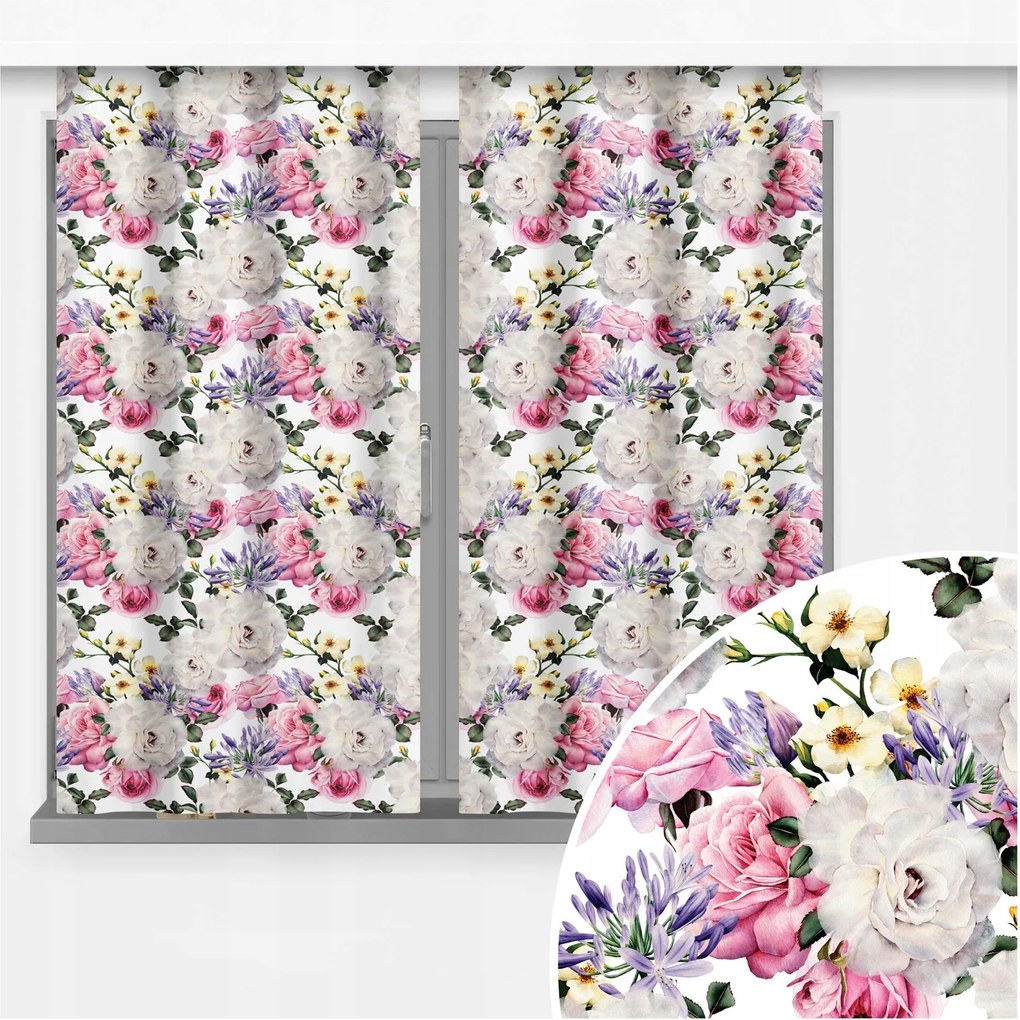 Kész Függönyök 2 Db-os Konyhai Függöny Szett 70X160 Alagút Függöny Minta 010