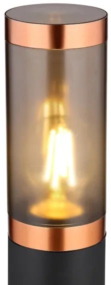 Globo 3159BC - Kültéri lámpa BOSTON 1xE27/23W/230V IP44 110 cm fekete/réz